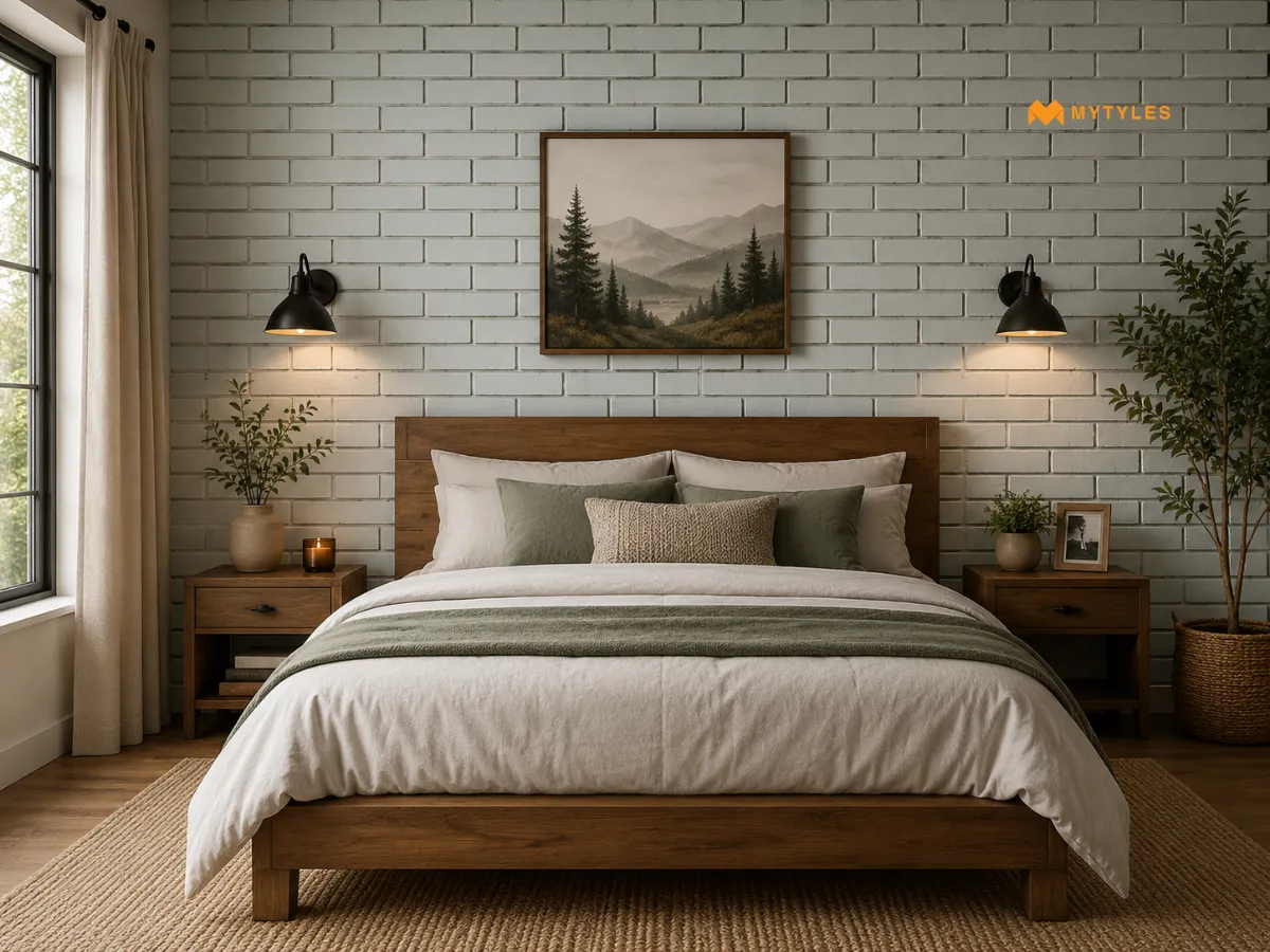 White Brick Cladding in Bedroom